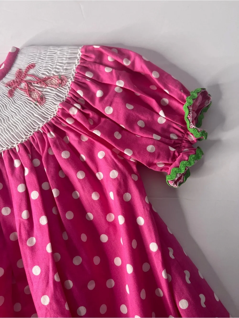 Pink Polka Dot Smocked Girls Dress Girls size 12 months ballerina smocked dress